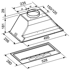 Встраиваемая вытяжка Korting KHI 6410 X