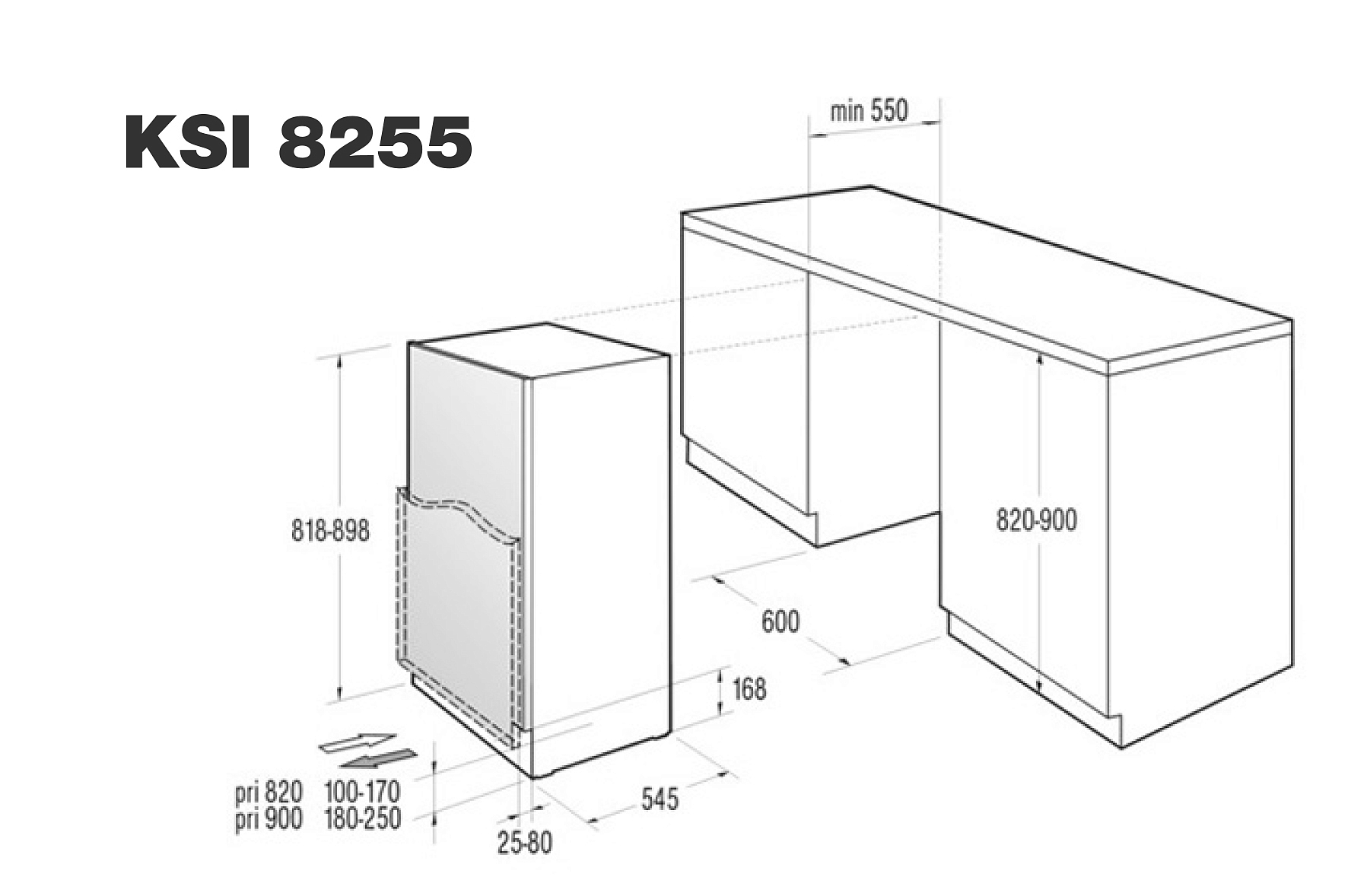 Встраиваемый холодильник Korting KSI 8255 preview 2