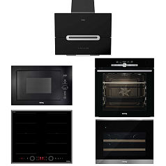 Комплект Korting (HIB 68700 B Quadro, OKB 9982 EN ST, KHC 61950 GXN, KMI 825 TGN, KFW 501 SL GN)