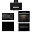 Комплект Korting (HIB 68700 B Quadro, OKB 9982 EN ST, KHC 61950 GXN, KMI 825 TGN, KFW 501 SL GN)